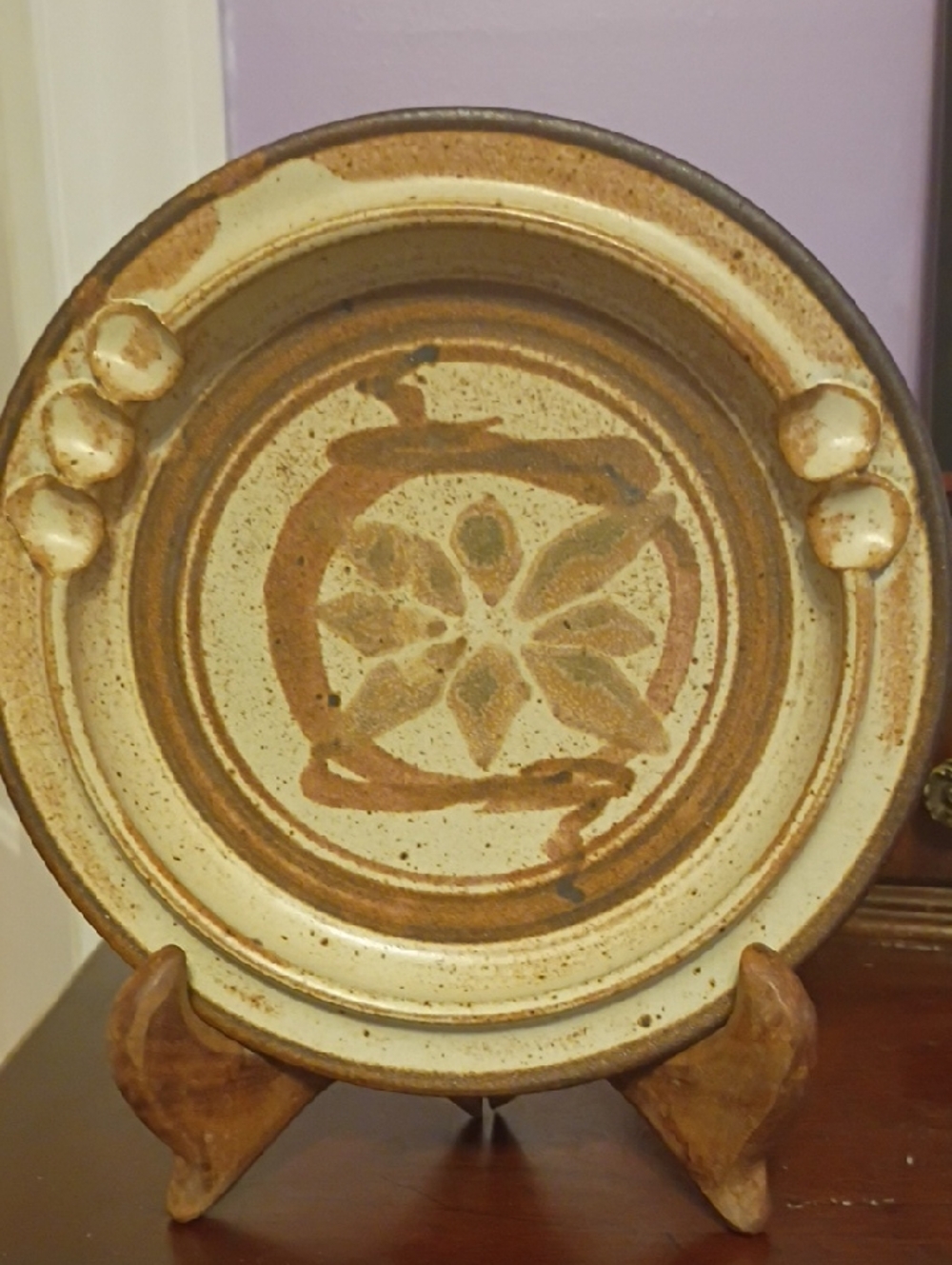 Reynolda Handmade Ceramic Ashtray in Cream and Brown